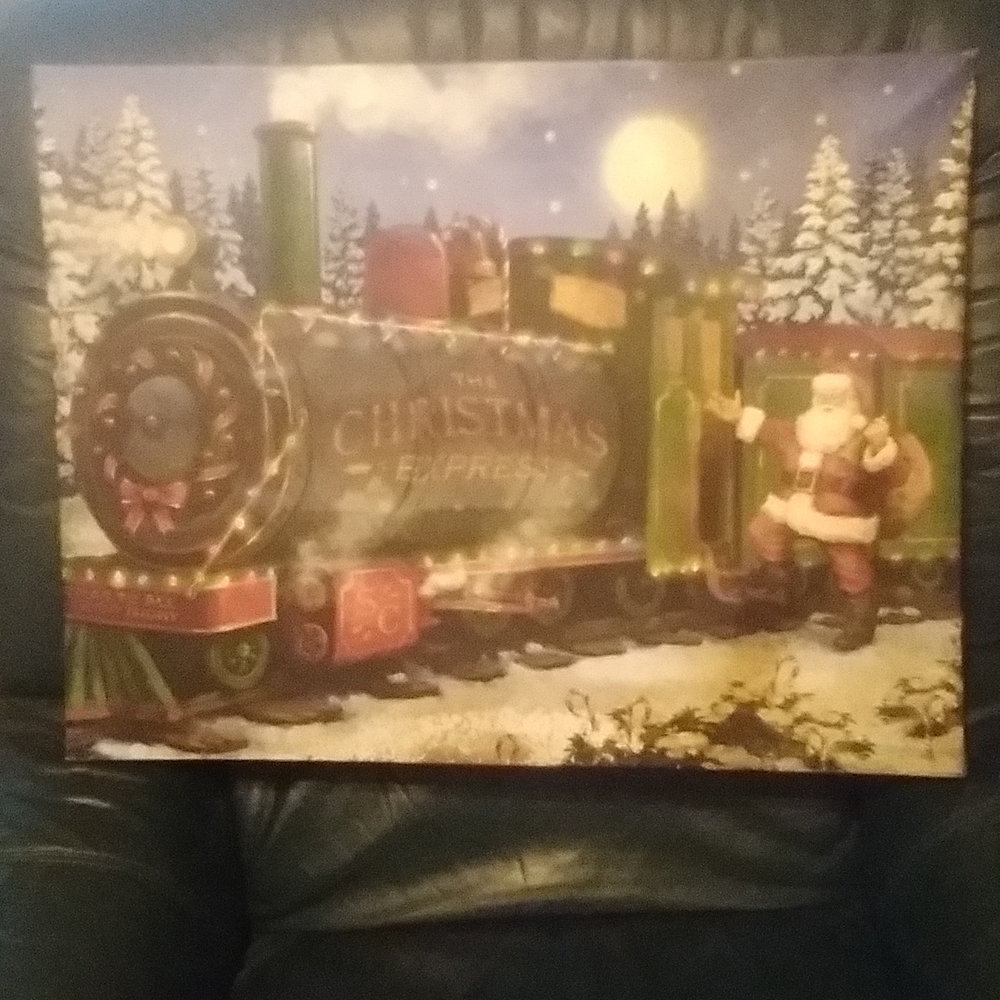 Pre-Lit Christmas Express Led canvas art. SKU# 32-186887 20X26 Christmas Express